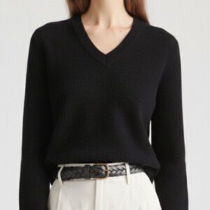 Gap Womens Lightweight Black V-Neck Sweater XS